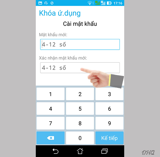 Chọn cài mật khẩu
